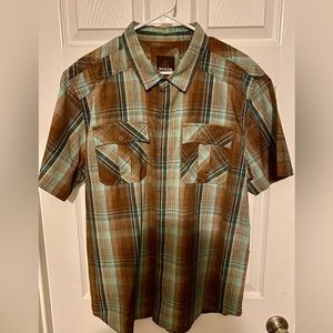 prAna Shirt Mens X-Large Short Sleeve Button Front Pocket Casual Outdoor